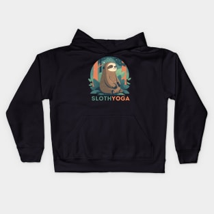 Yoga Graphics Collection Cute Sloth Kids Hoodie